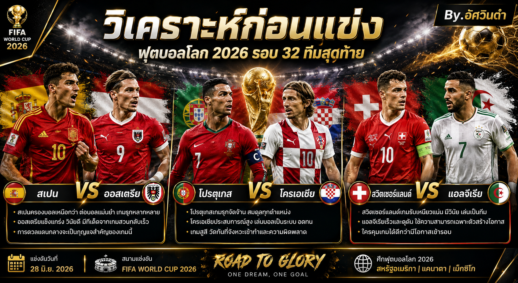 วิเคราะห์ก่อนแข่ง ฟุตบอลโลก 2026 รอบ 32 ทีมสุดท้าย By.อัศวินดำ