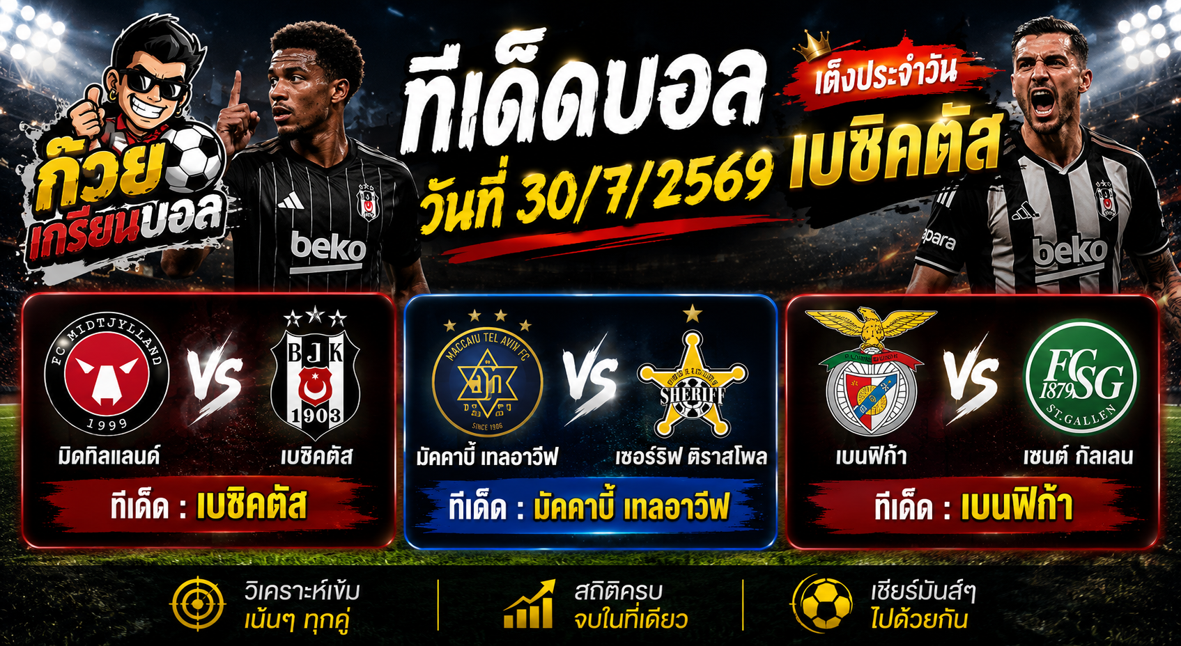 ก๊วยเกรียนบอล ทีเด็ดบอลวันที่ 30/7/2569