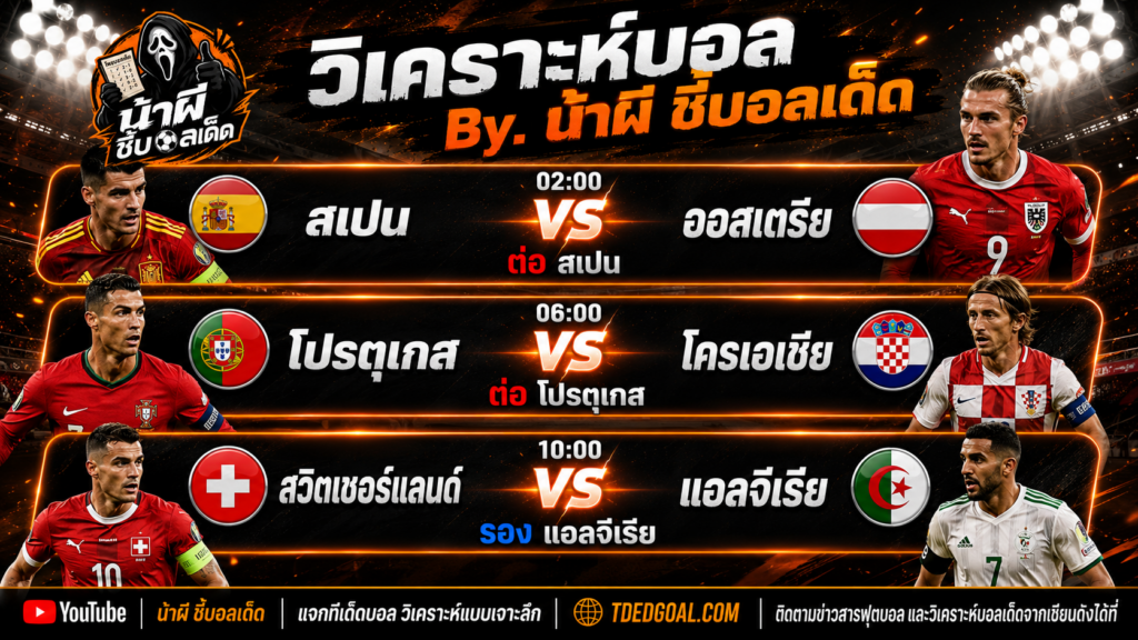 ทีเด็ดบอลโลก 2026 วันนี้ วิเคราะห์ เซียนสเต็ป 3 TDEDGOAL