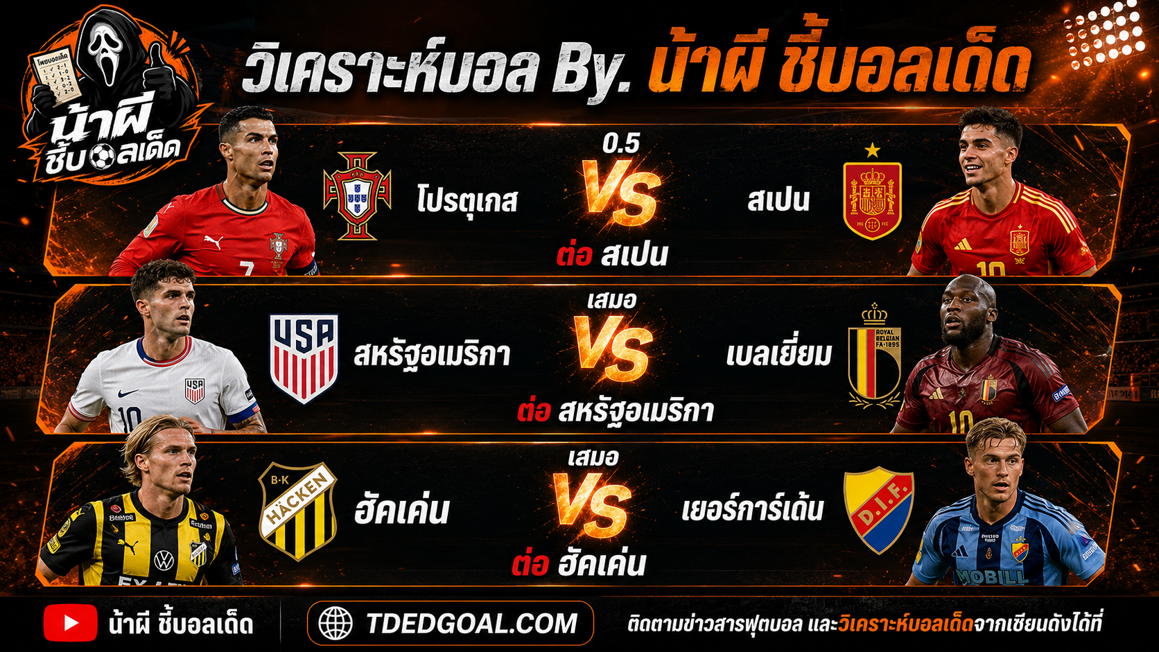 วิเคราะห์ ฟุตบอลโลก 2026 และบอลลีก ทีเด็ดบอลวันนี้ เซียนสเต็ป 3 TDEDGOAL