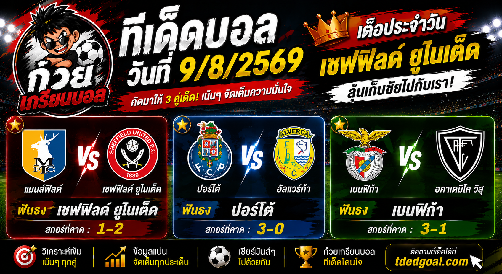 ก๊วยเกรียนบอล ทีเด็ดบอลวันที่ 9/8/2569